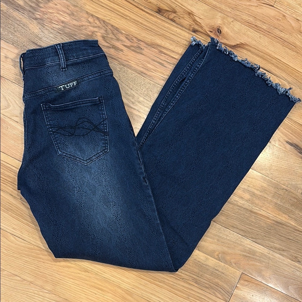 Cowgirl Tuff Blue Boot Cut Jeans Classic Style: Snake print